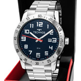 Relgio Masculino Technos Prateado Military Aprova gua Cor Do Fundo Azul petrleo